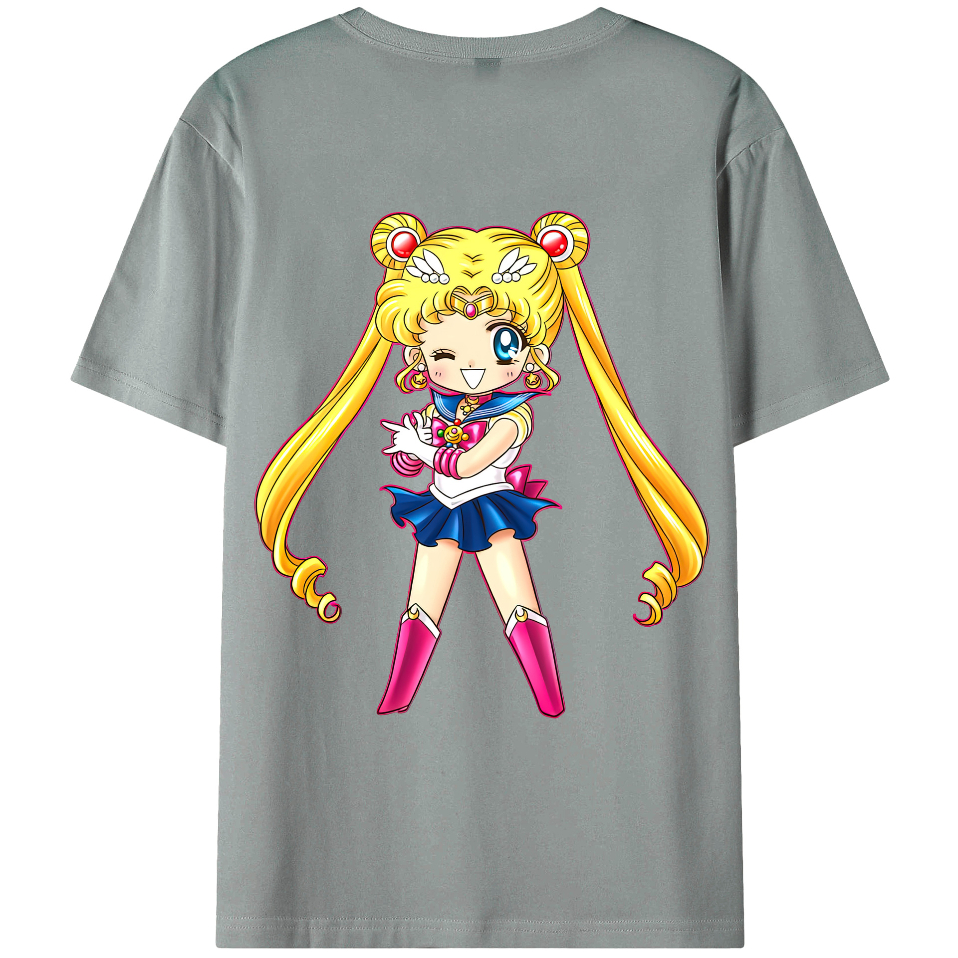 （画像用） 美少女戦士セーラームーン 月野 うさぎ つきの うさぎ Sailor Moon Tsukino Usagi 綿100％ メンズ半袖Tシャツ（バックプリント） 通気性